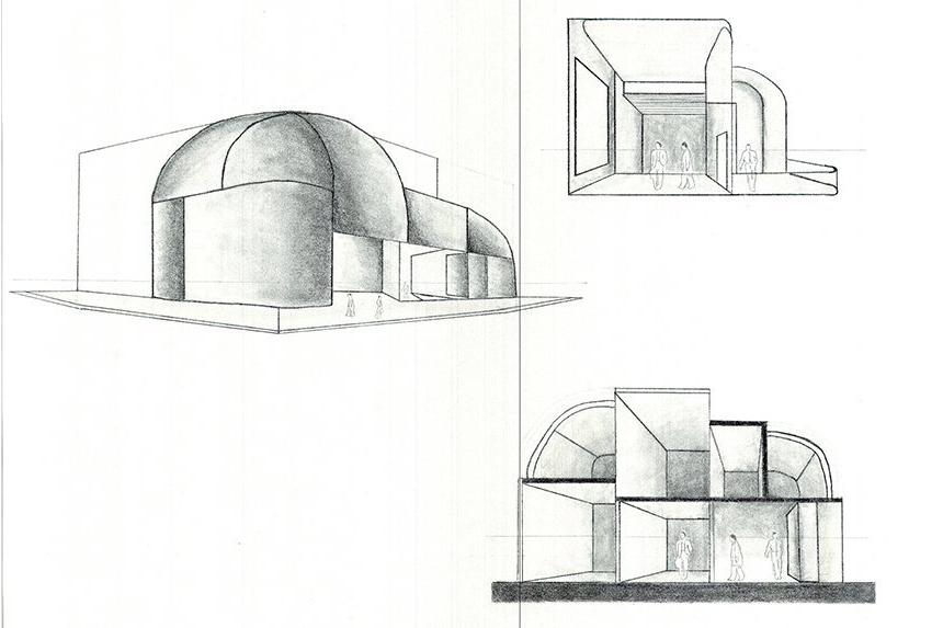 Summer Academy Student building sketch